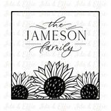 Personalized Sunflower Square Dish Cloth