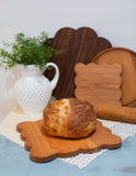 Small Square Scalloped Cherry Cutting Board