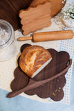Small Square Scalloped Walnut Cutting Board