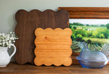 Large Square Scalloped Walnut Cutting Board