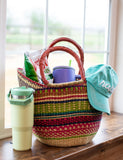 Medium U Shopper Basket with water, snacks and hat
