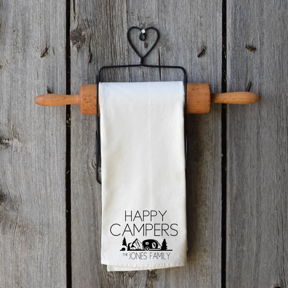 Personalized Happy Campers Dish Cloth