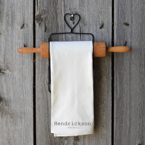 Personalized Last Name and Established Date Type Font Dish Cloth