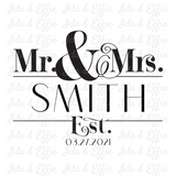 Personalized Mr & Mrs Line Dish Cloth