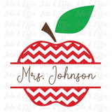 Personalized Teacher Appreciation Chevron Apple